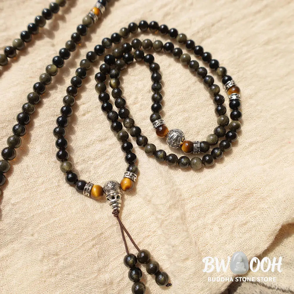 Golden Obsidian Energy Bracelet Necklace - BWOOOH - Bracelet