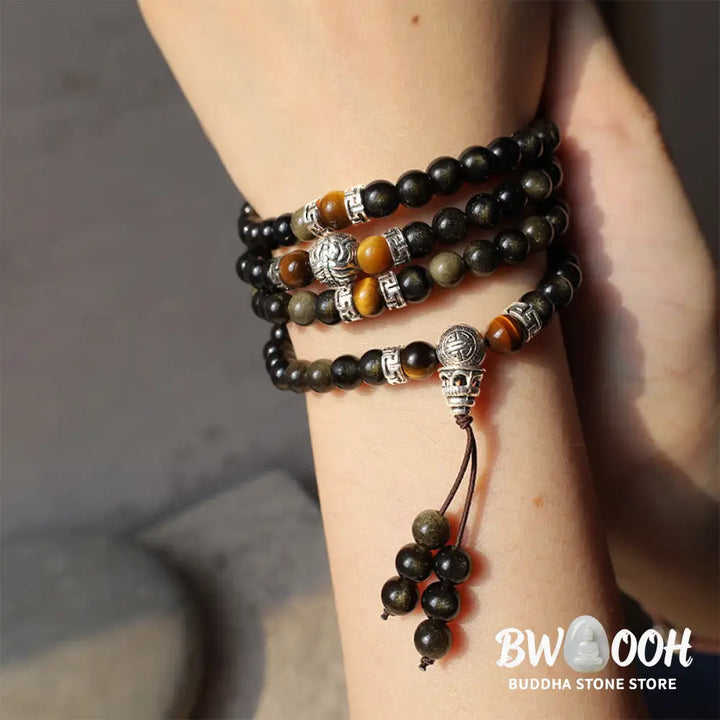 Golden Obsidian Energy Bracelet Necklace - BWOOOH - Bracelet