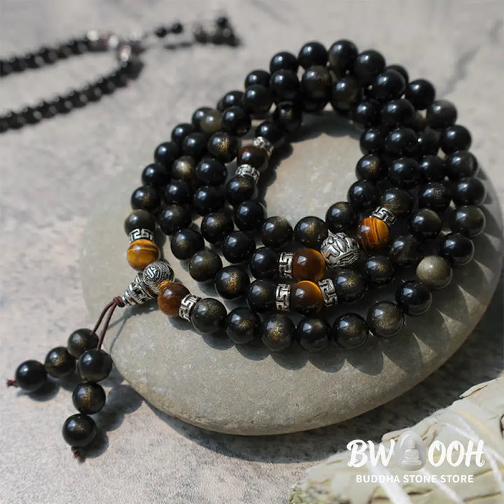 Golden Obsidian Energy Bracelet Necklace - BWOOOH - Bracelet