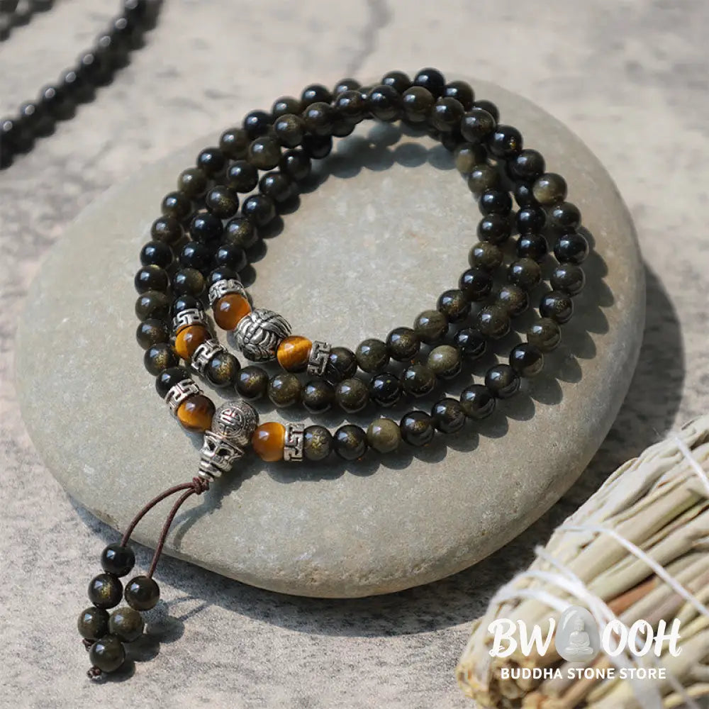 Golden Obsidian Energy Bracelet Necklace - BWOOOH - Bracelet