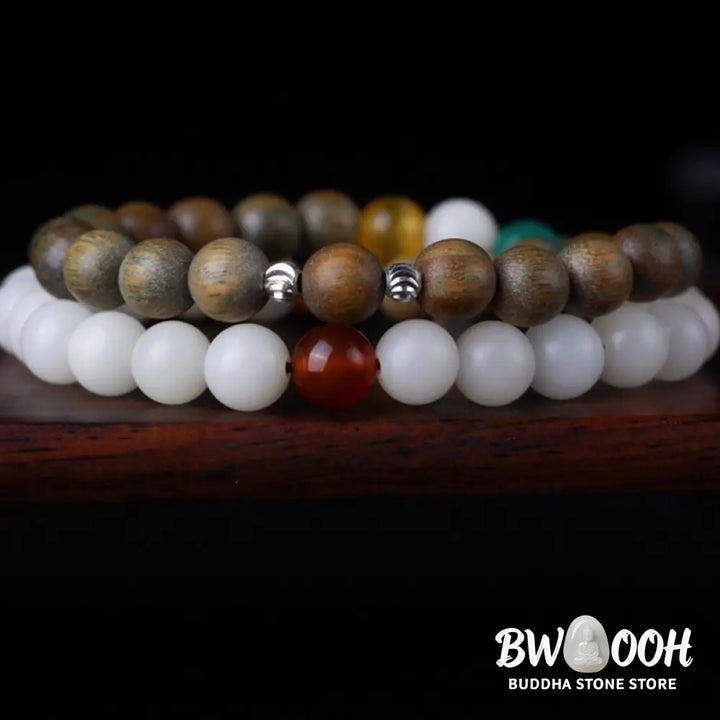 Green Sandalwood Bodhi Seed Wake Up Luck Bracelet - BWOOOH - 8mm - Bracelet