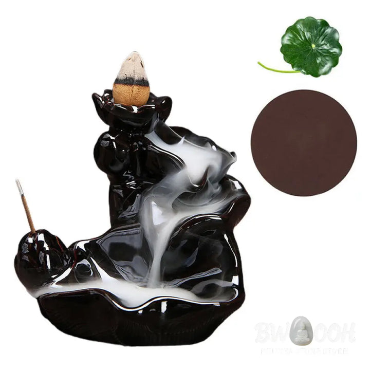 Handcrafted Waterfall Incense Holder Backflow Cone Ceramic Burner - Ceramic - Incense Burner