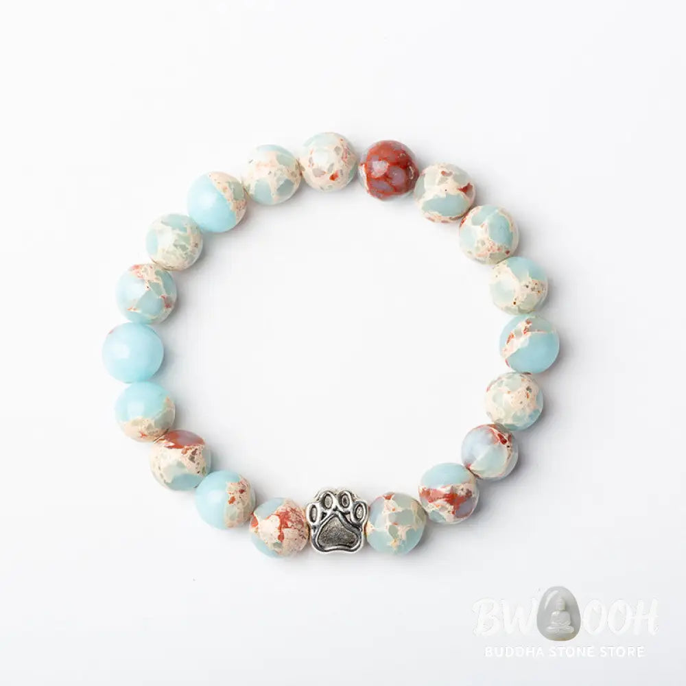 Indian Agate Green Agate Dog Paw Positive Calm Bracelet - BWOOOH - Bracelet
