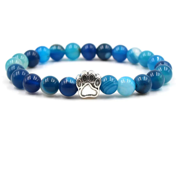 Indian Agate Green Agate Dog Paw Positive Calm Bracelet - BWOOOH - Blue Agate (Hope ♥ Unity) - Bracelet