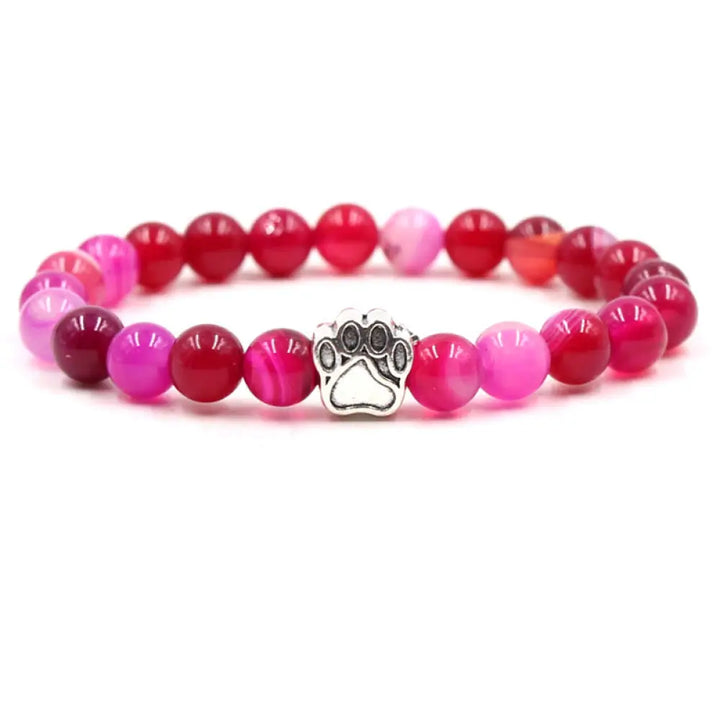 Indian Agate Green Agate Dog Paw Positive Calm Bracelet - BWOOOH - Red Agate (Confidence ♥ Calm) - Bracelet
