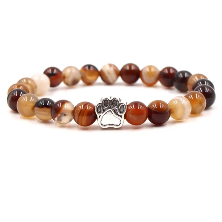 Indian Agate Green Agate Dog Paw Positive Calm Bracelet - BWOOOH - Sardonyx (Calm ♥ Happiness) - Bracelet