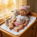 "Pink and Chubby" 12-inch Healing Rebirth Doll - Medical-grade Silicone, Realistic Mouth Movement