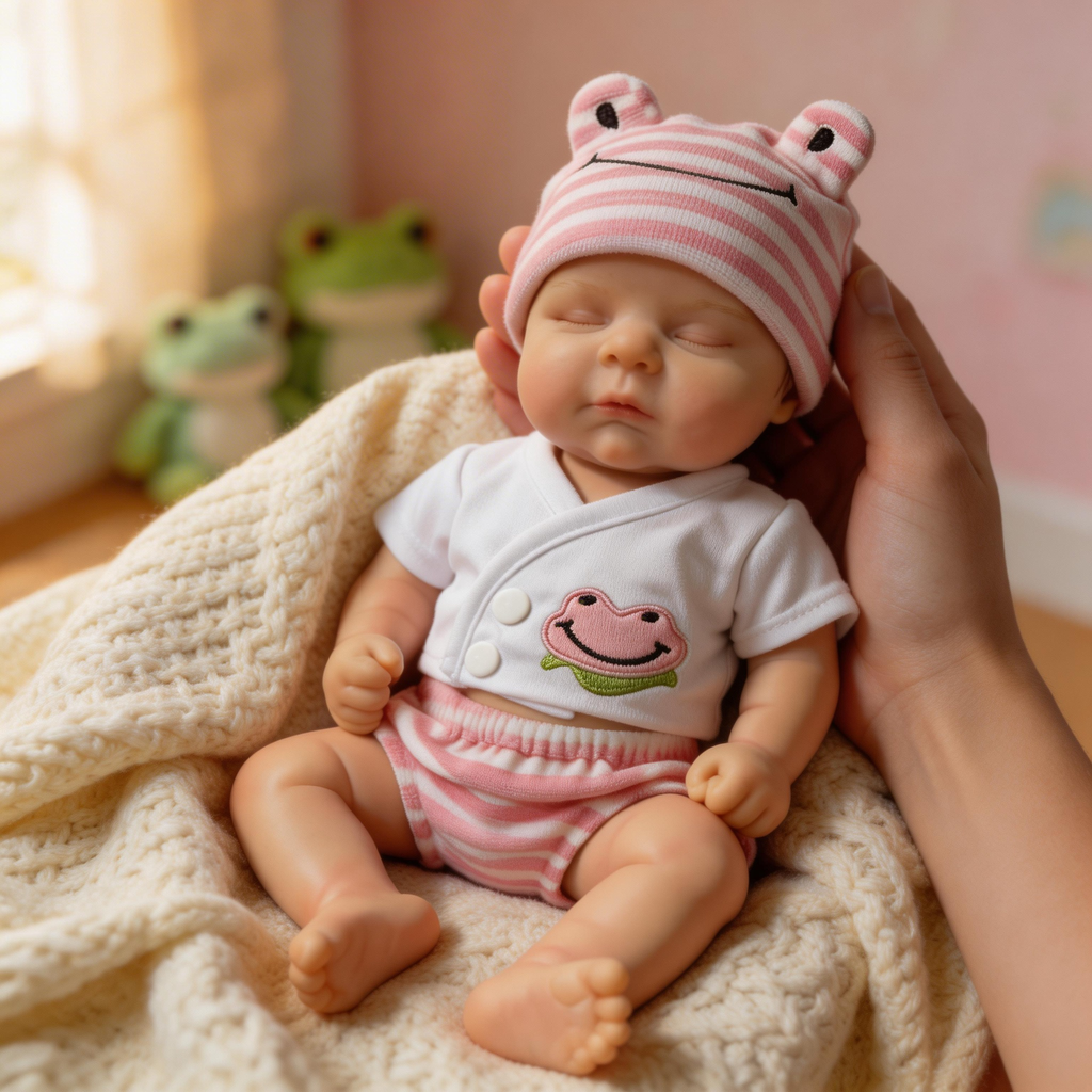 "Pink and Chubby" 12-inch Healing Rebirth Doll - Medical-grade Silicone, Realistic Mouth Movement