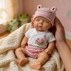 "Pink and Chubby" 12-inch Healing Rebirth Doll - Medical-grade Silicone, Realistic Mouth Movement