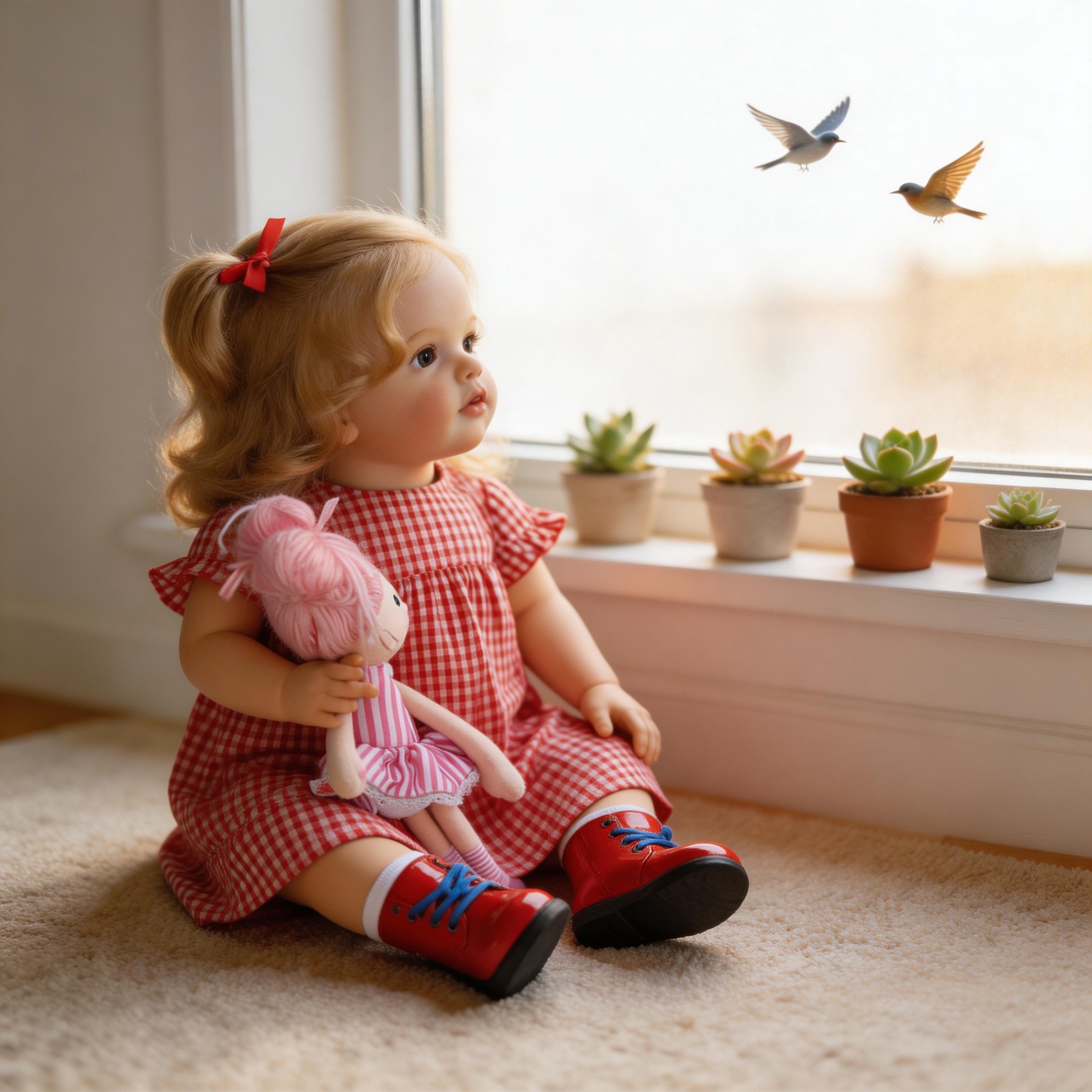 Luna Starlight 24-inch Fully Realistic Silicone Rebirth Doll - Silicone Head and Limbs + Soft Cotton Body, Movable Joints with Implanted Hair, Collector's Edition Childcare Companion Doll