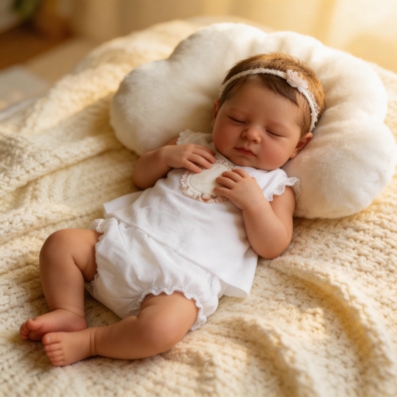 Ethan James 22-inch Imported Soft Silicone Rebirth Doll - Articulated Joints, Cotton Body, Taiwanese Acrylic Eyes, Hand-Inserted Mohair, Realistic Baby Companion Doll