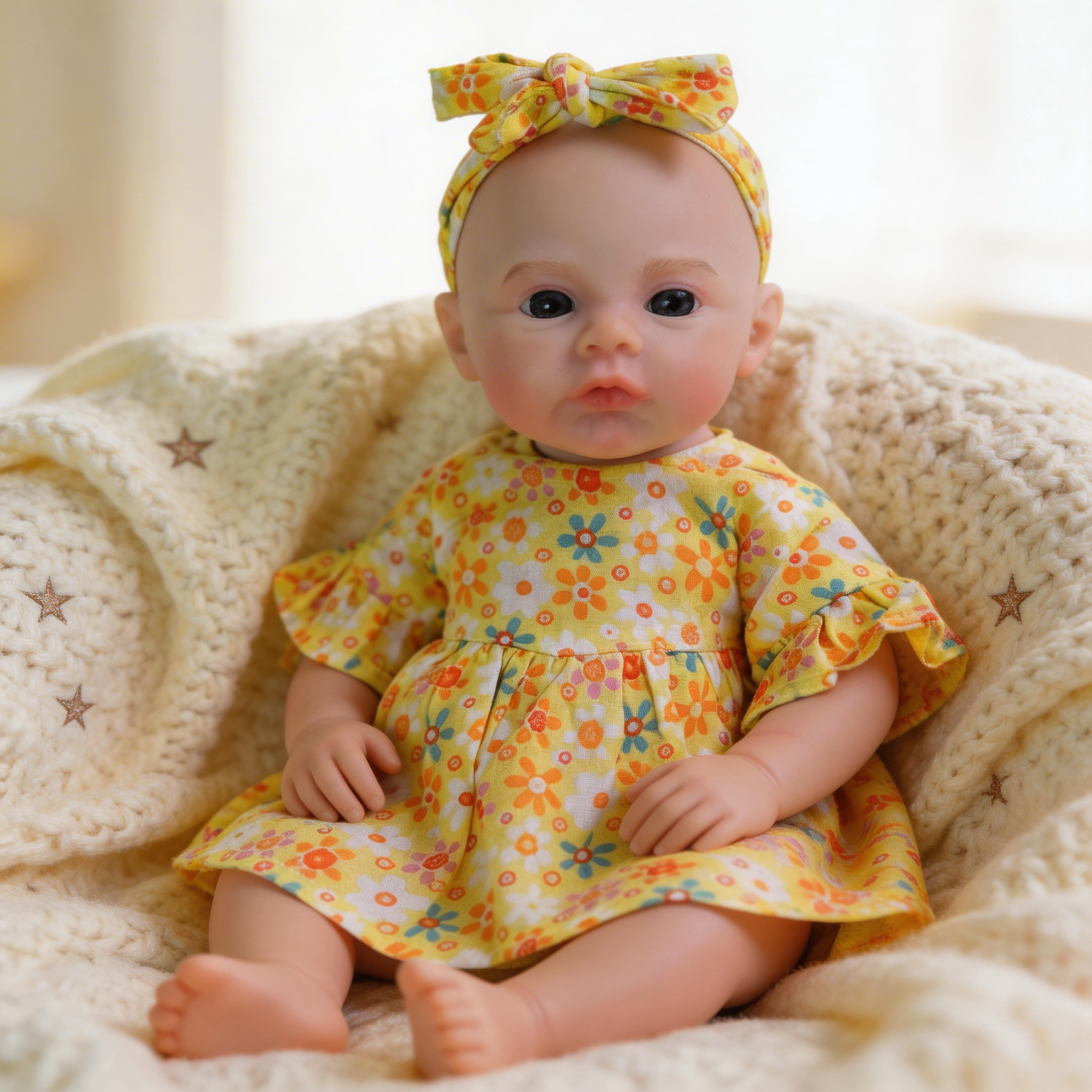 NurtureBaby 12-inch All-Silicone Rebirth Comfort Doll - Washable, bouncy limbs, Taiwanese acrylic lively sleeping eyes, 1kg realistic touch-sensitive early childhood education toy