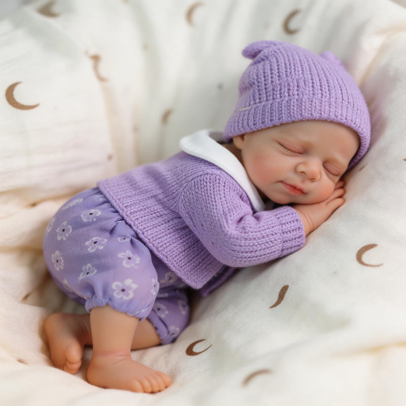 LullabyLove 12-inch Solid Silicone Reborn Baby - Bathable, Flexible Limbs, Realistic Eye Material, Authentic Texture, Sleep Companion Doll