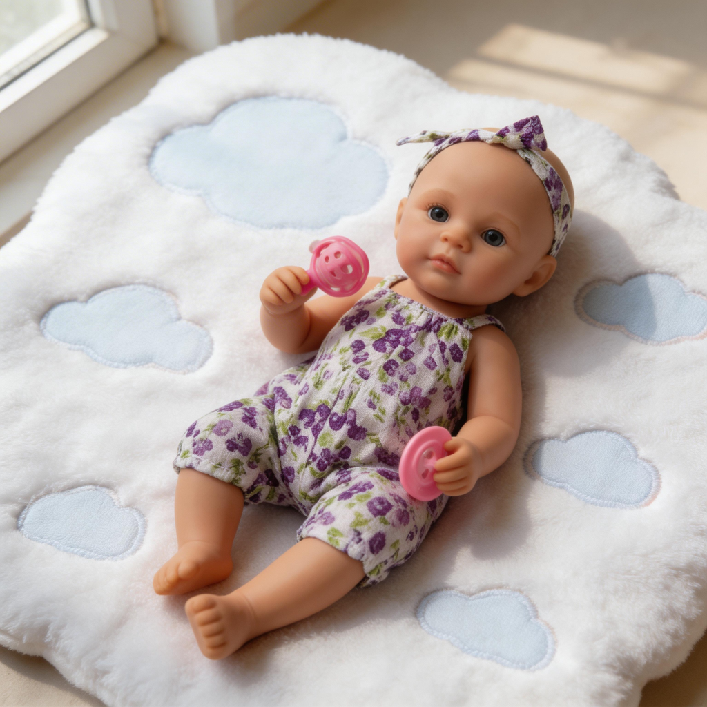 SilkyDream 12-inch All-Silicone Rebirth Doll - Washable, Flexible Limbs, Taiwanese Acrylic Realistic Sleeping Eyes, 1kg Realistic Touch Comforting Doll
