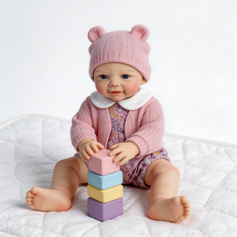 CuddleSoft 12-inch Solid Silicone Reborn Baby - Bathable, Stretchable Limbs, Realistic Eye Material, 1000g, Lifelike Texture Companion Doll