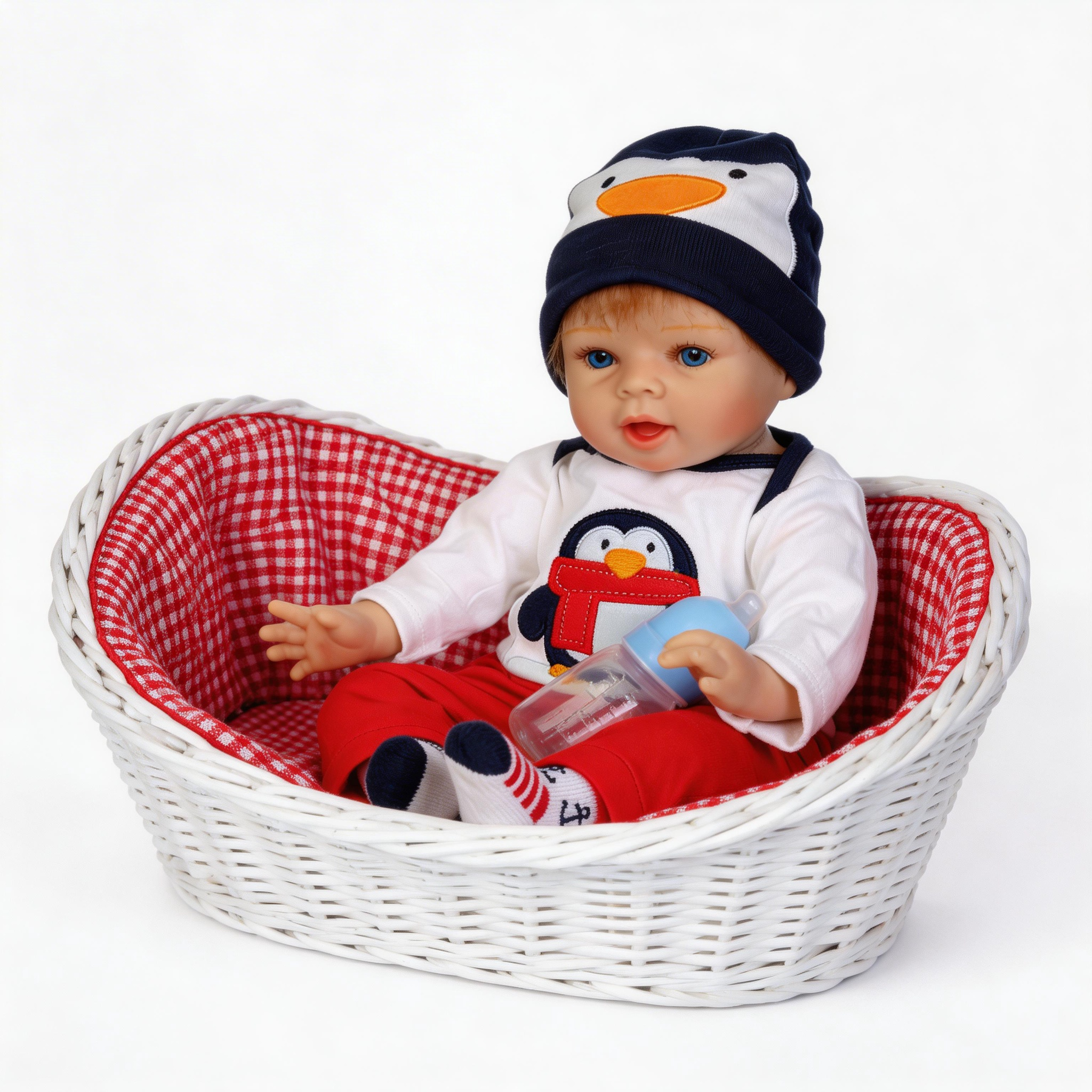 Noah Benjamin 22-inch Realistic Silicone Rebirth Doll - Soft Silicone Material, Taiwanese Acrylic Eyes, Hand-Inserted Mohair, Collector's Edition Doll