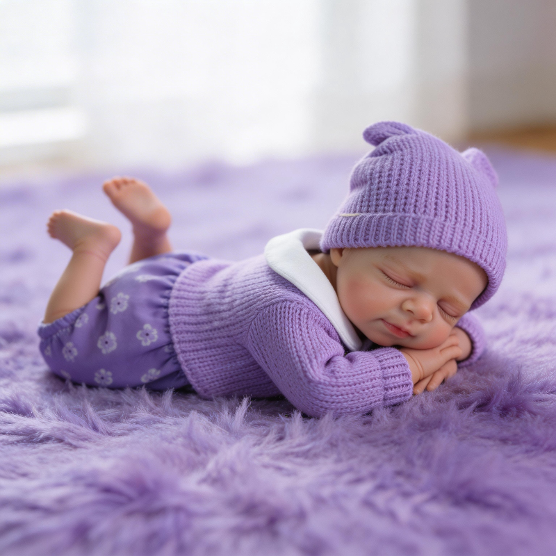 LullabyLove 12-inch Solid Silicone Reborn Baby - Bathable, Flexible Limbs, Realistic Eye Material, Authentic Texture, Sleep Companion Doll