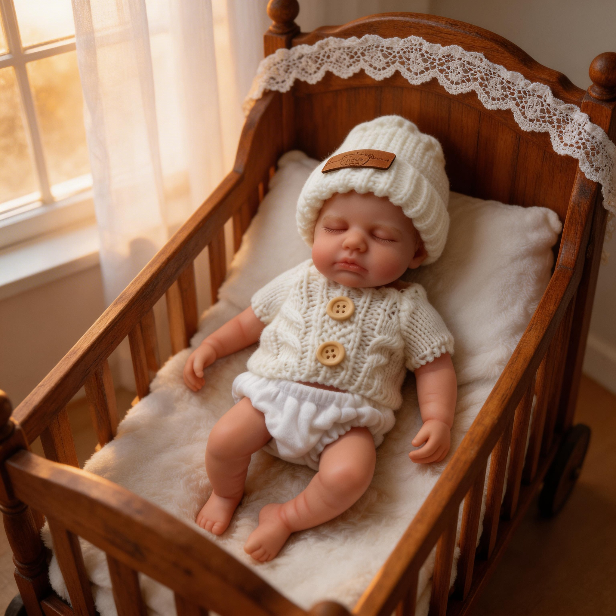 Ethan 8-inch Solid Silicone Rebirth Doll, Washable and Portable, Super Cute Realistic Baby Companion