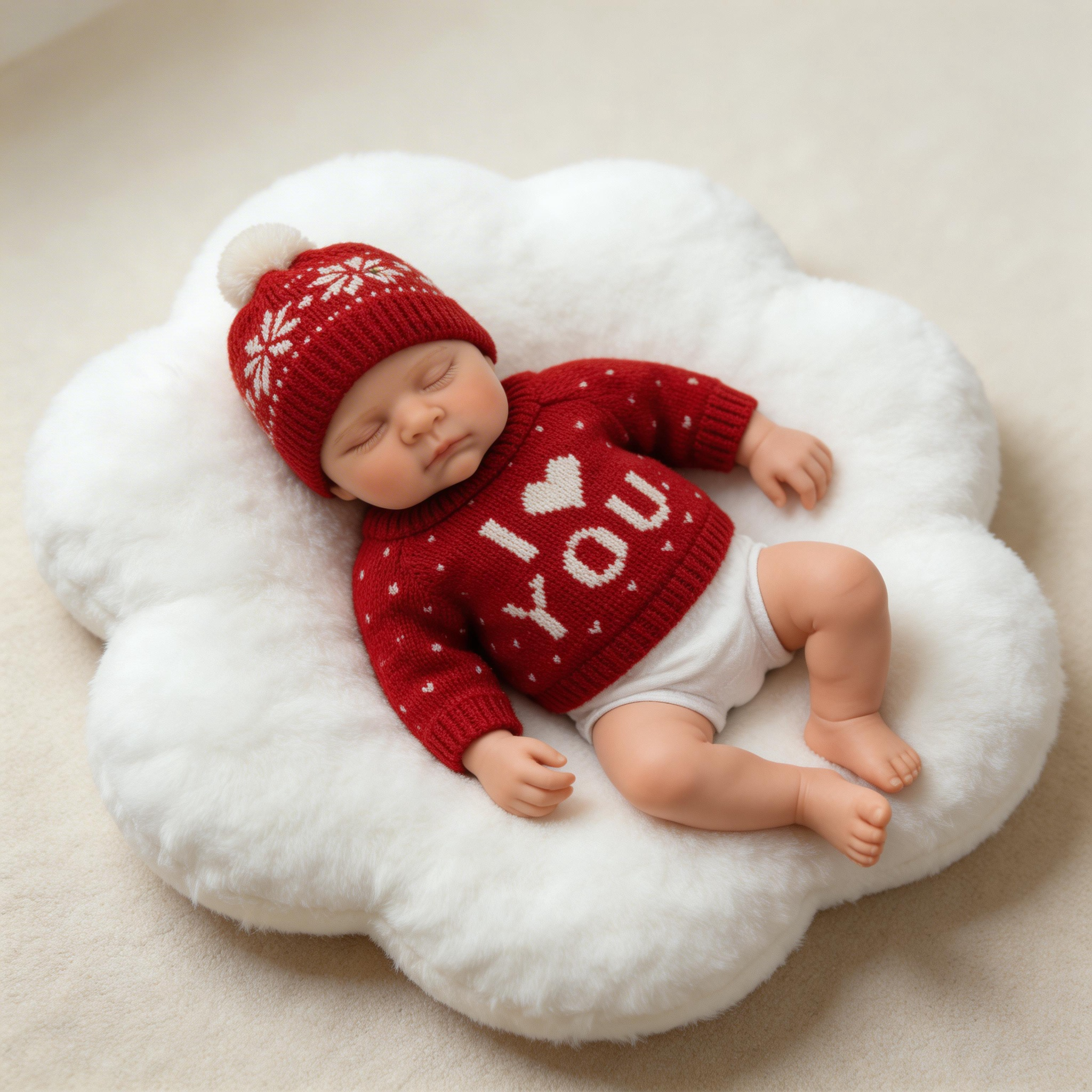 Luna Mae 12-inch All-Silicone Rebirth Sleeping Doll - Super Soft Washable Realistic Baby Toy