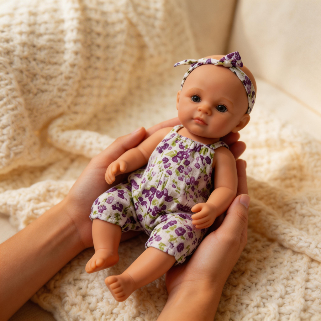 SilkyDream 12-inch All-Silicone Rebirth Doll - Washable, Flexible Limbs, Taiwanese Acrylic Realistic Sleeping Eyes, 1kg Realistic Touch Comforting Doll