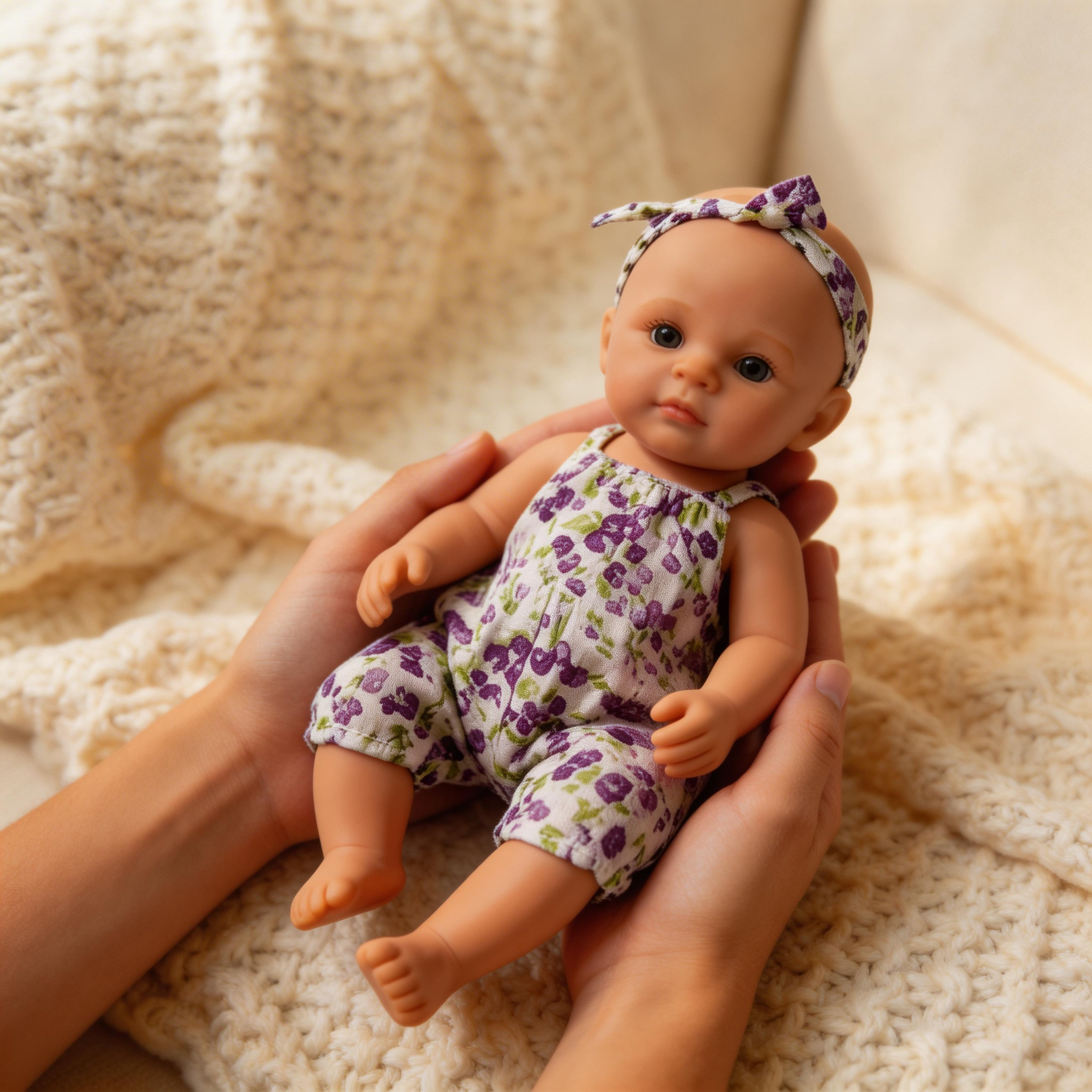 SilkyDream 12-inch All-Silicone Rebirth Doll - Washable, Flexible Limbs, Taiwanese Acrylic Realistic Sleeping Eyes, 1kg Realistic Touch Comforting Doll