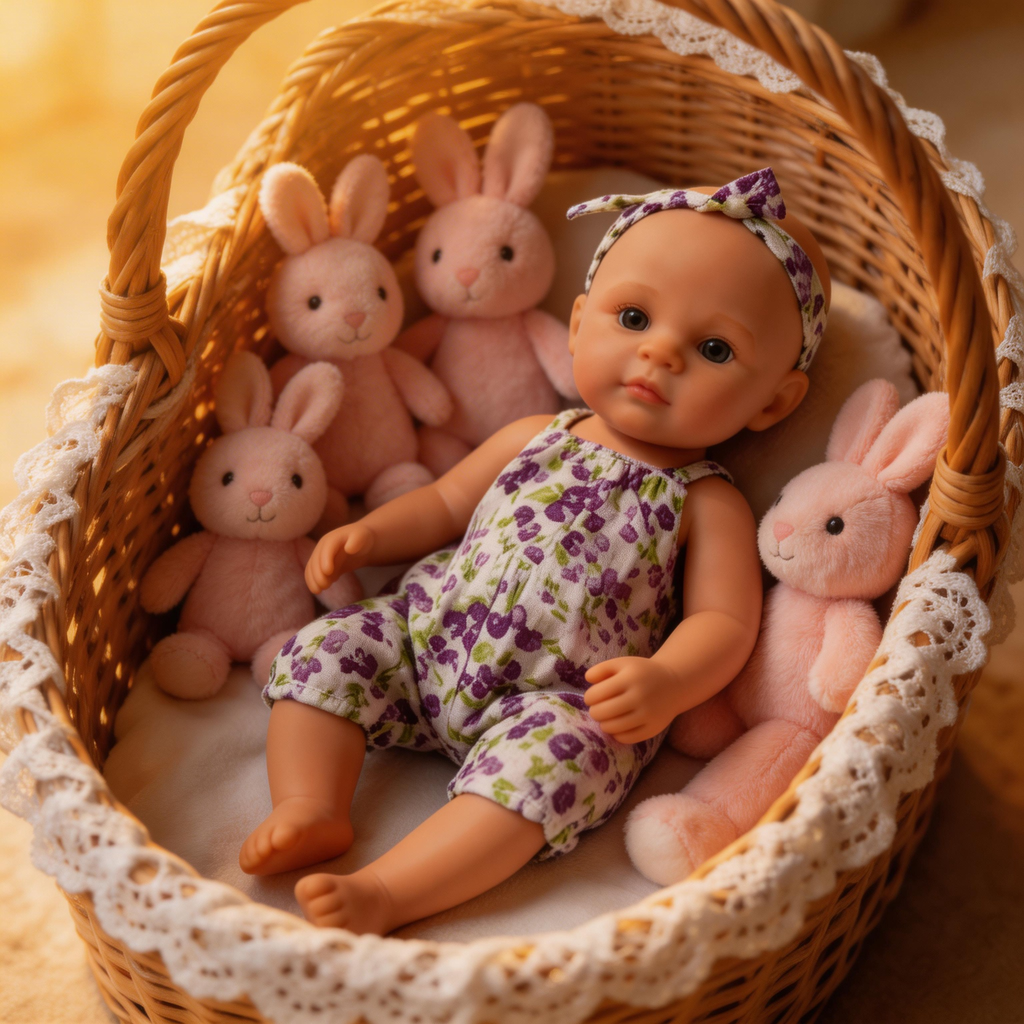 SilkyDream 12-inch All-Silicone Rebirth Doll - Washable, Flexible Limbs, Taiwanese Acrylic Realistic Sleeping Eyes, 1kg Realistic Touch Comforting Doll