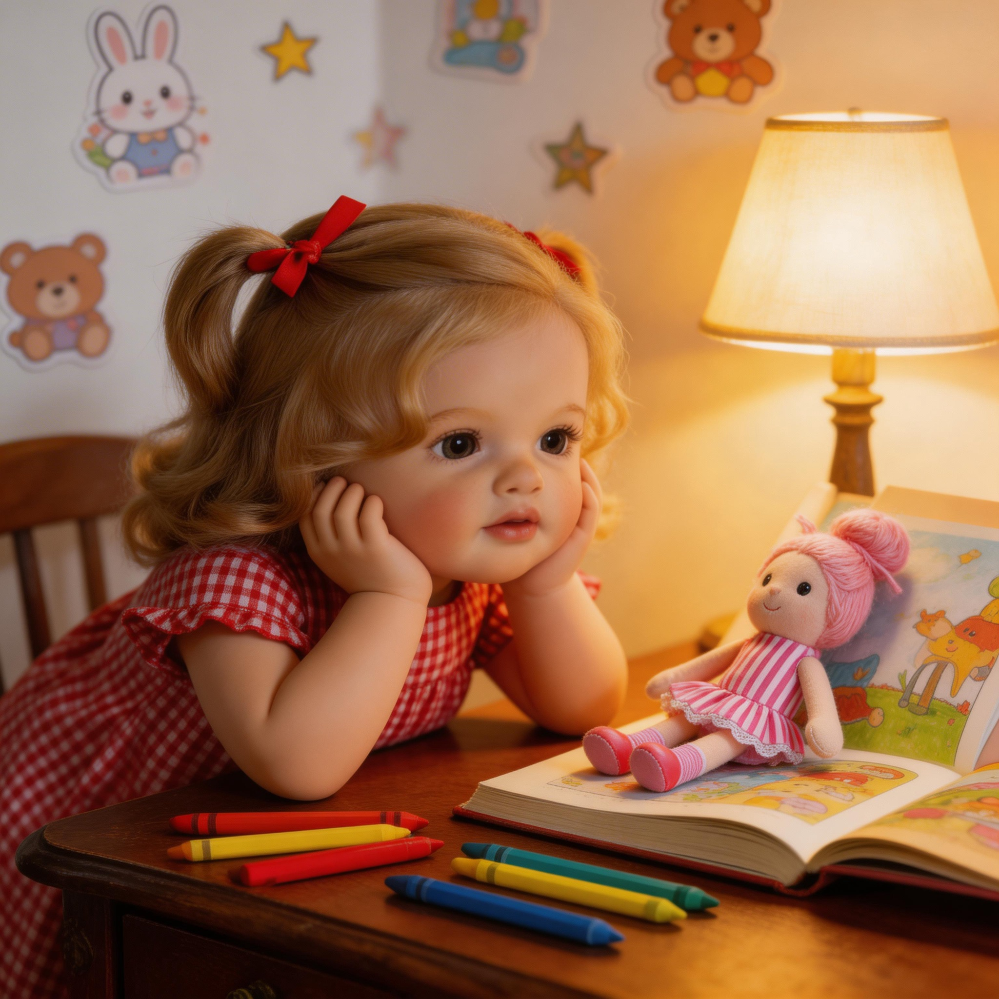 Luna Starlight 24-inch Fully Realistic Silicone Rebirth Doll - Silicone Head and Limbs + Soft Cotton Body, Movable Joints with Implanted Hair, Collector's Edition Childcare Companion Doll