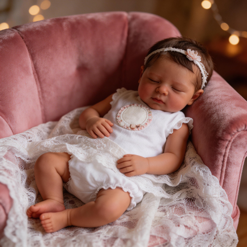 Ethan James 22-inch Imported Soft Silicone Rebirth Doll - Articulated Joints, Cotton Body, Taiwanese Acrylic Eyes, Hand-Inserted Mohair, Realistic Baby Companion Doll