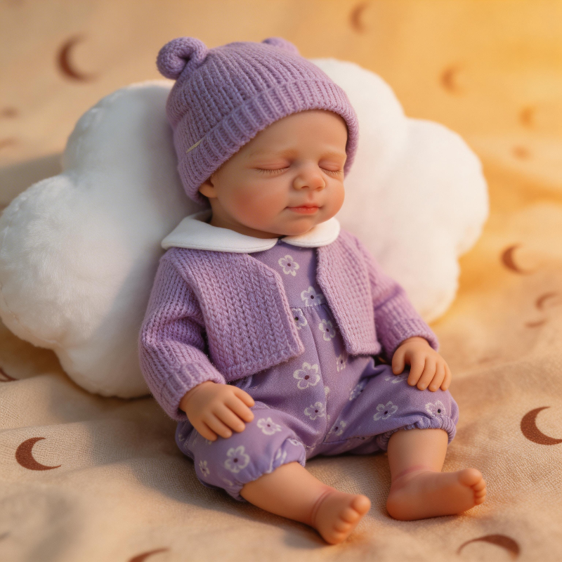 LullabyLove 12-inch Solid Silicone Reborn Baby - Bathable, Flexible Limbs, Realistic Eye Material, Authentic Texture, Sleep Companion Doll