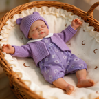 LullabyLove 12-inch Solid Silicone Reborn Baby - Bathable, Flexible Limbs, Realistic Eye Material, Authentic Texture, Sleep Companion Doll