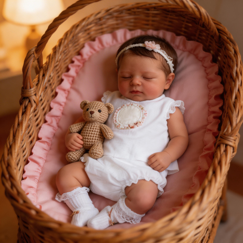 Ethan James 22-inch Imported Soft Silicone Rebirth Doll - Articulated Joints, Cotton Body, Taiwanese Acrylic Eyes, Hand-Inserted Mohair, Realistic Baby Companion Doll