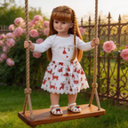 32-inch All-Silicone Rebirth Doll - Cute Emma Style, Full Body Soft Silicone, Movable, Water-Cleanable, Realistic Baby Companion Toy