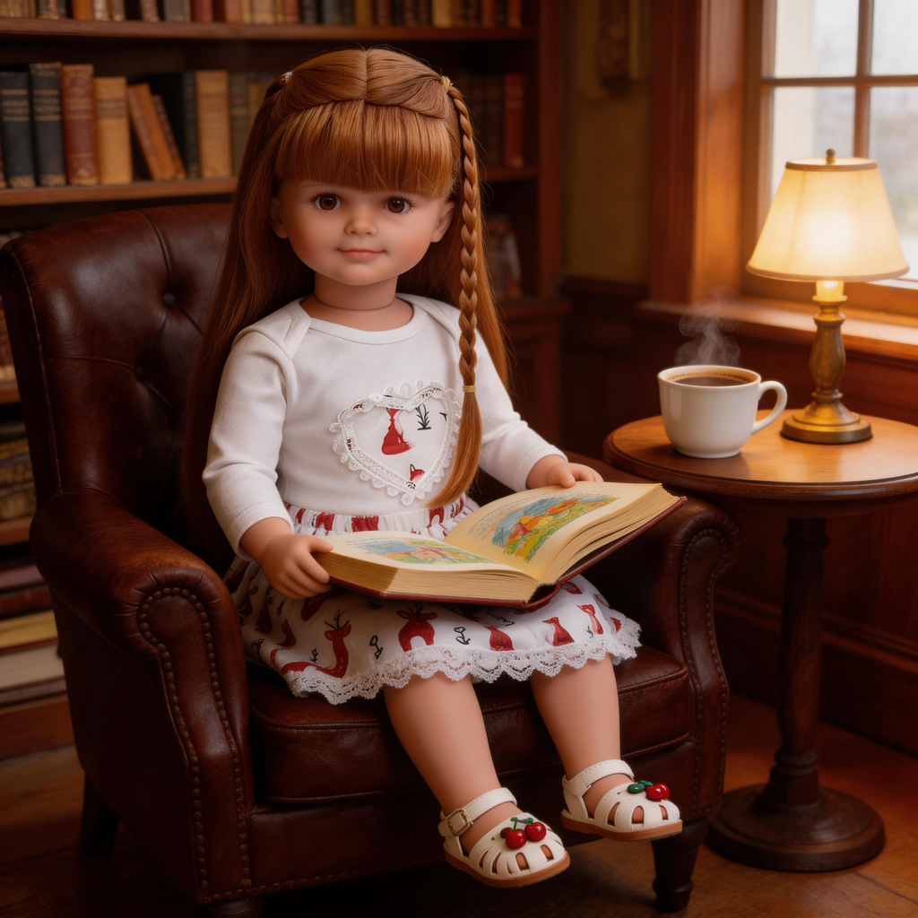 32-inch All-Silicone Rebirth Doll - Cute Emma Style, Full Body Soft Silicone, Movable, Water-Cleanable, Realistic Baby Companion Toy