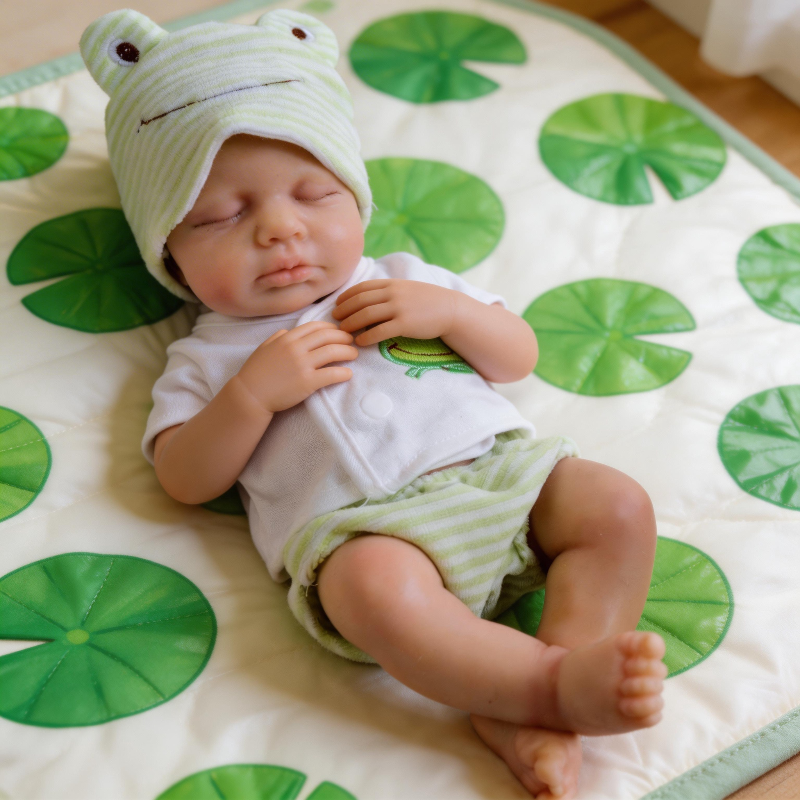 Mia 12-inch Pure Silicone Rebirth Baby Doll, Solid Body, Bathable, Realistic Newborn Shape, Collectible Doll