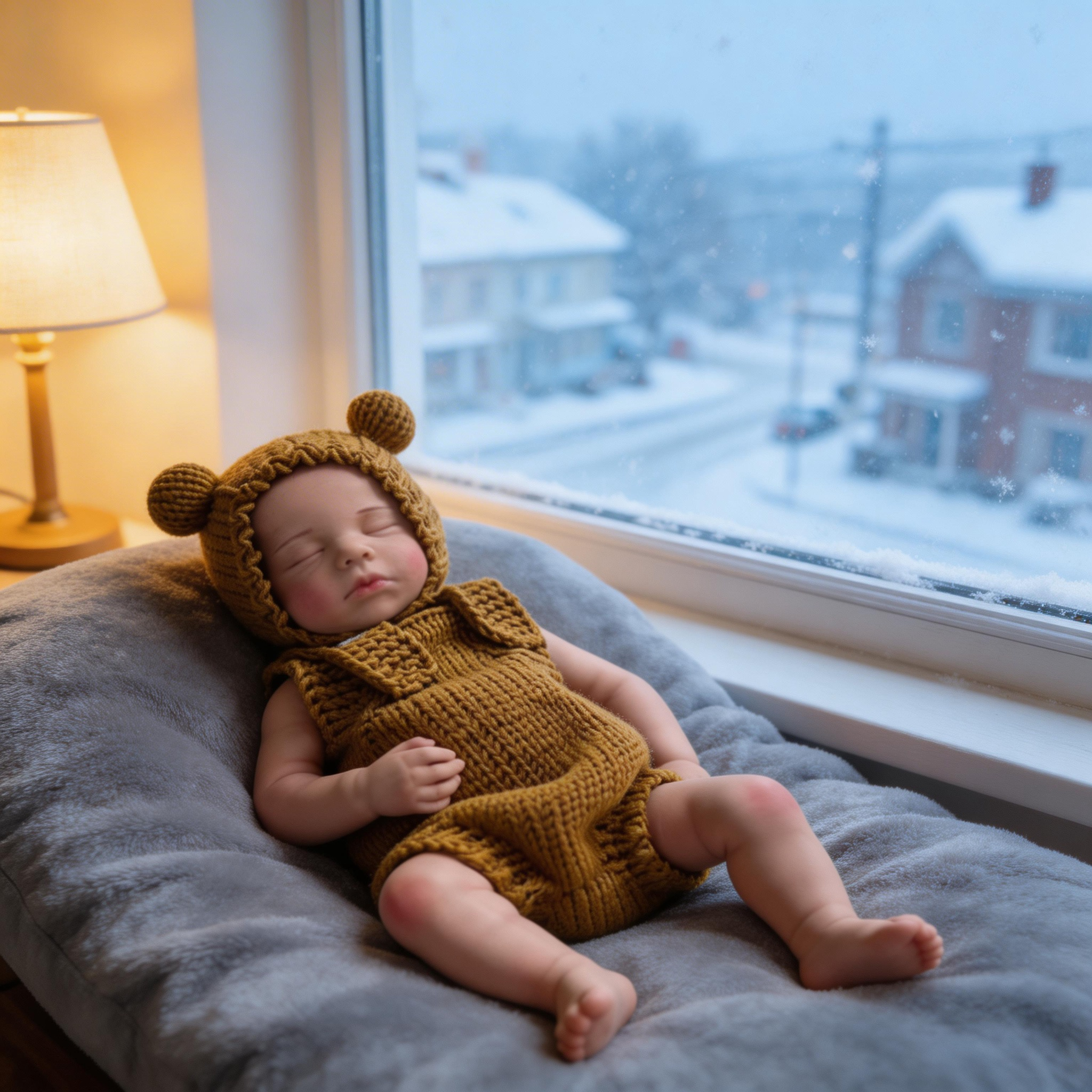 Olivia Angel 18-inch solid silicone rebirth doll - supports full-body bathing, features stretchable limbs, and is a realistic newborn companion toy.