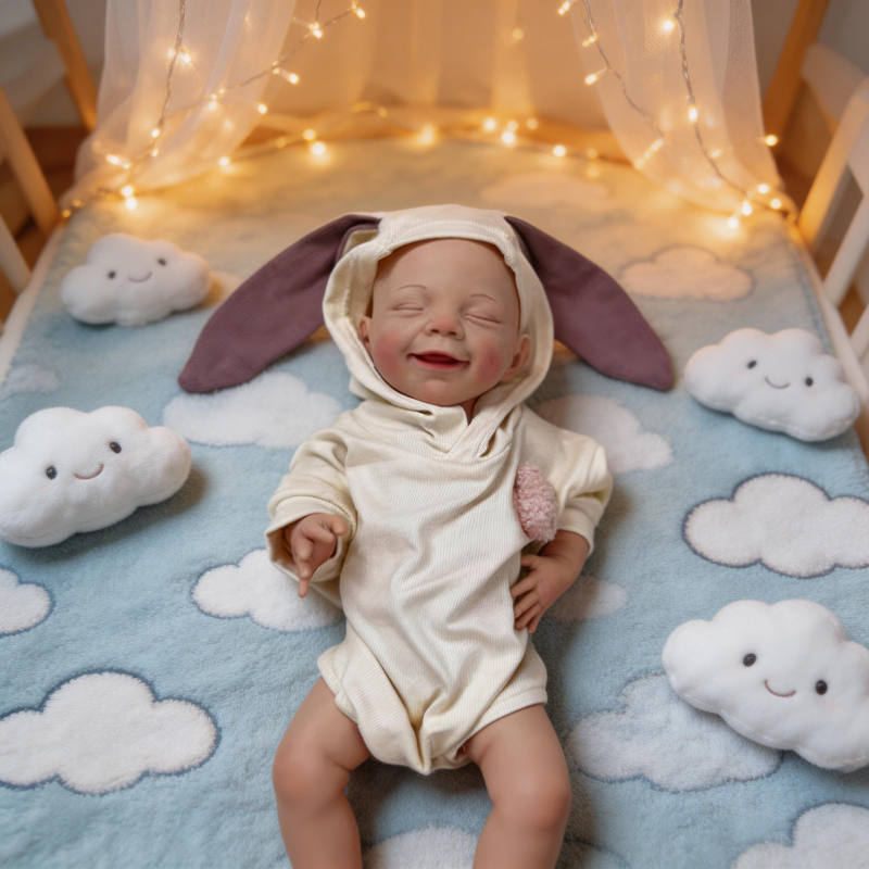 17-inch solid silicone baby doll – Olivia stretchable limbs lifelike doll