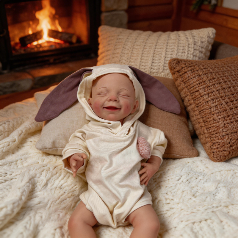 17-inch solid silicone baby doll – Olivia stretchable limbs lifelike doll