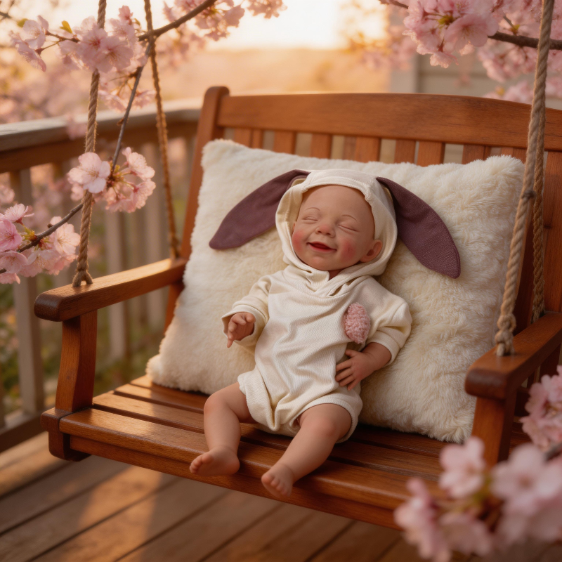 17-inch solid silicone baby doll – Olivia stretchable limbs lifelike doll