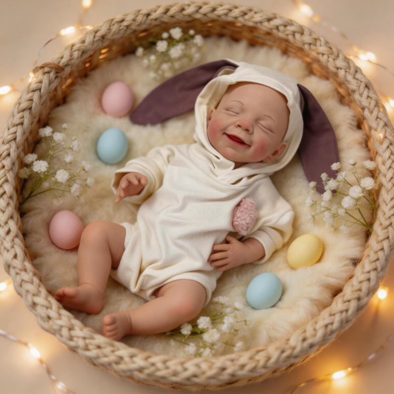 17-inch solid silicone baby doll – Olivia stretchable limbs lifelike doll