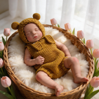 Olivia Angel 18-inch solid silicone rebirth doll - supports full-body bathing, features stretchable limbs, and is a realistic newborn companion toy.