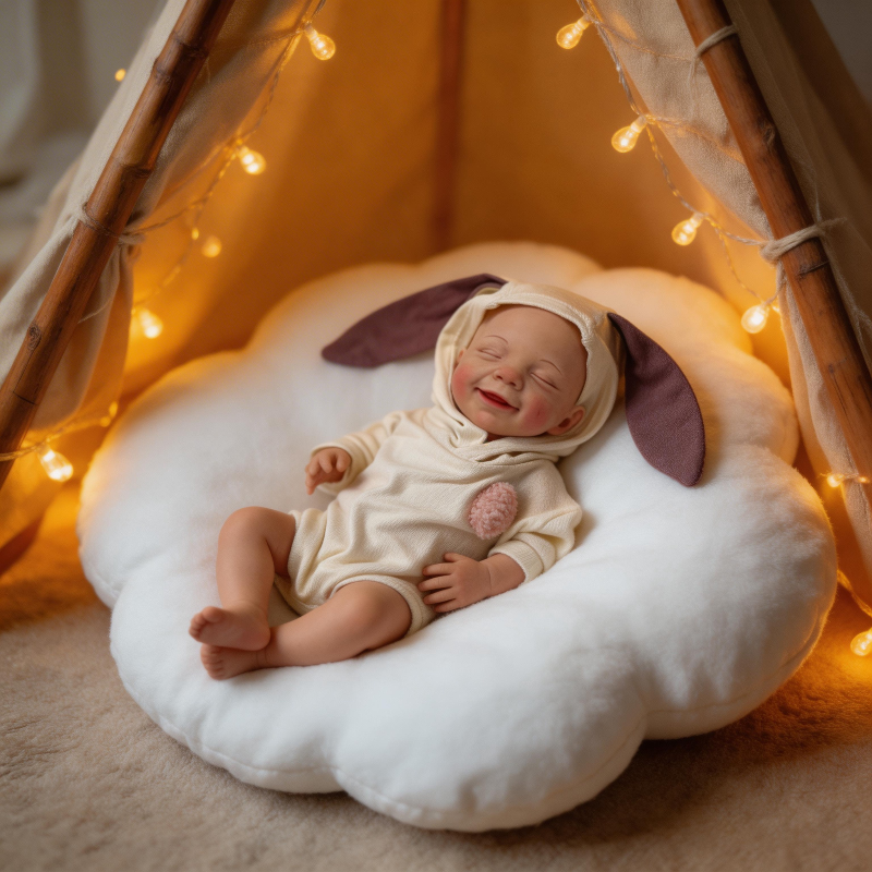 17-inch solid silicone baby doll – Olivia stretchable limbs lifelike doll