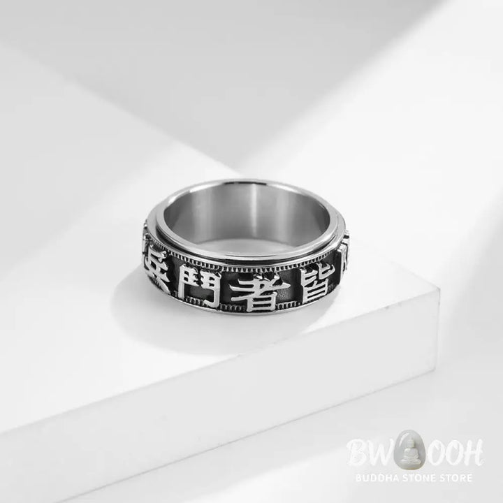 Letter Words Balance Calm Titanium Steel Rotatable Ring - BWOOOH - Rings