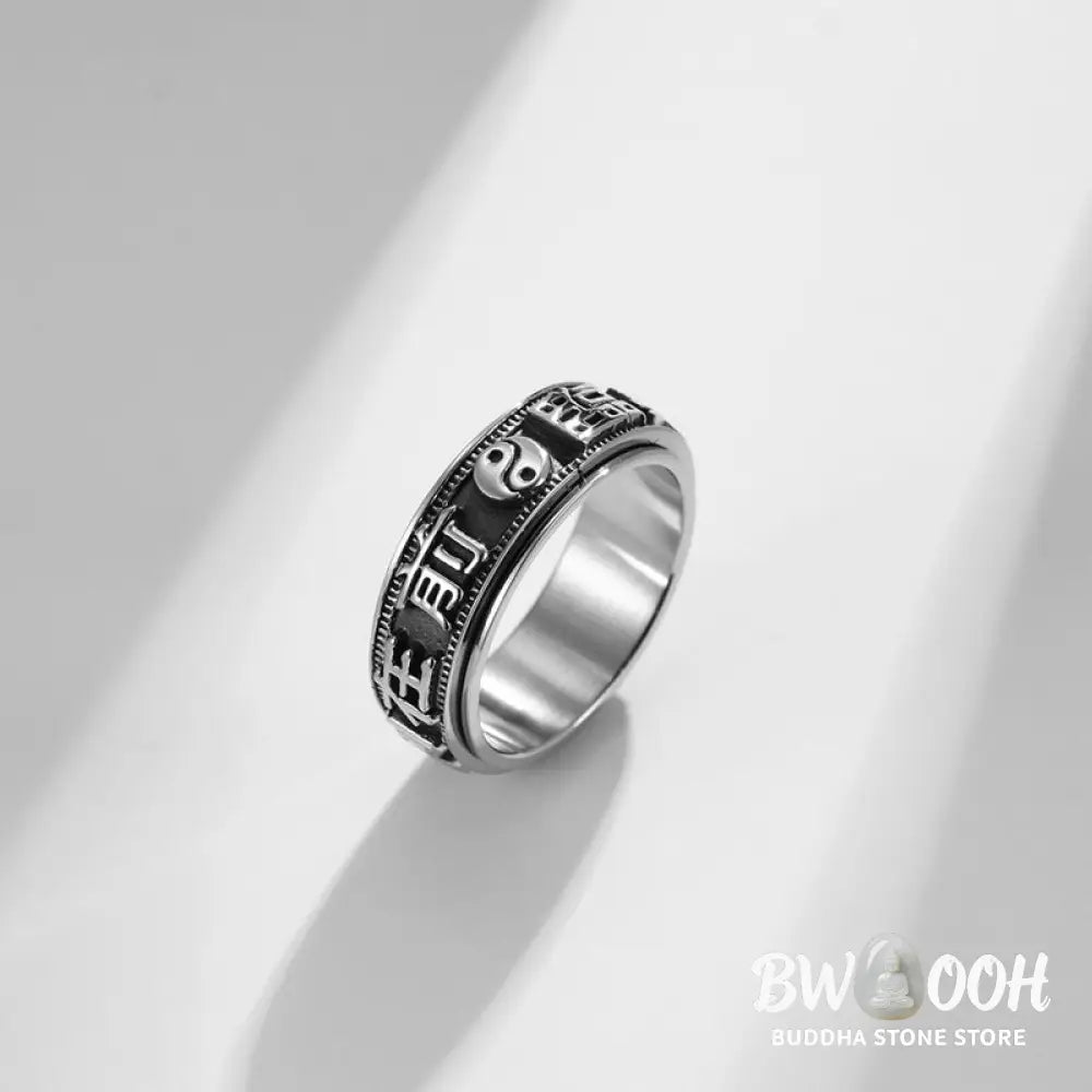 Letter Words Balance Calm Titanium Steel Rotatable Ring - BWOOOH - Rings