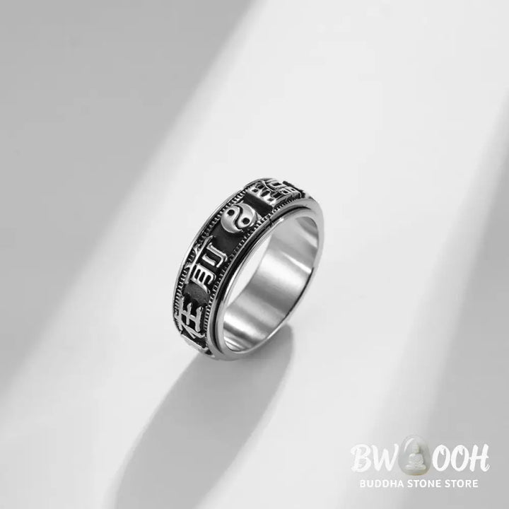 Letter Words Balance Calm Titanium Steel Rotatable Ring - BWOOOH - Rings