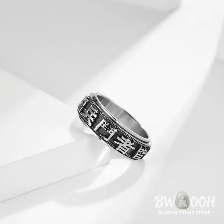 Letter Words Balance Calm Titanium Steel Rotatable Ring - BWOOOH - Rings