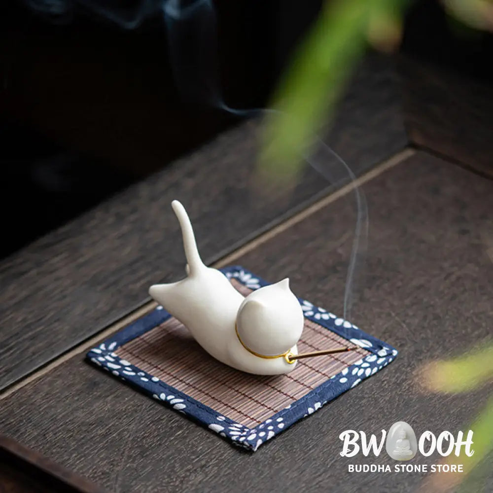 Lovely Cat Panda Ceramic Blessing Incense Burner Decoration - Incense Burner