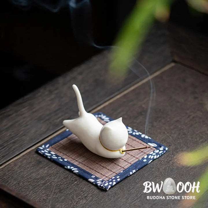 Lovely Cat Panda Ceramic Blessing Incense Burner Decoration - Incense Burner