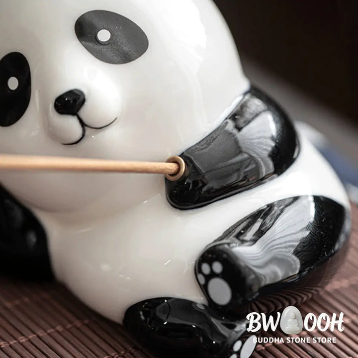 Lovely Cat Panda Ceramic Blessing Incense Burner Decoration - Incense Burner