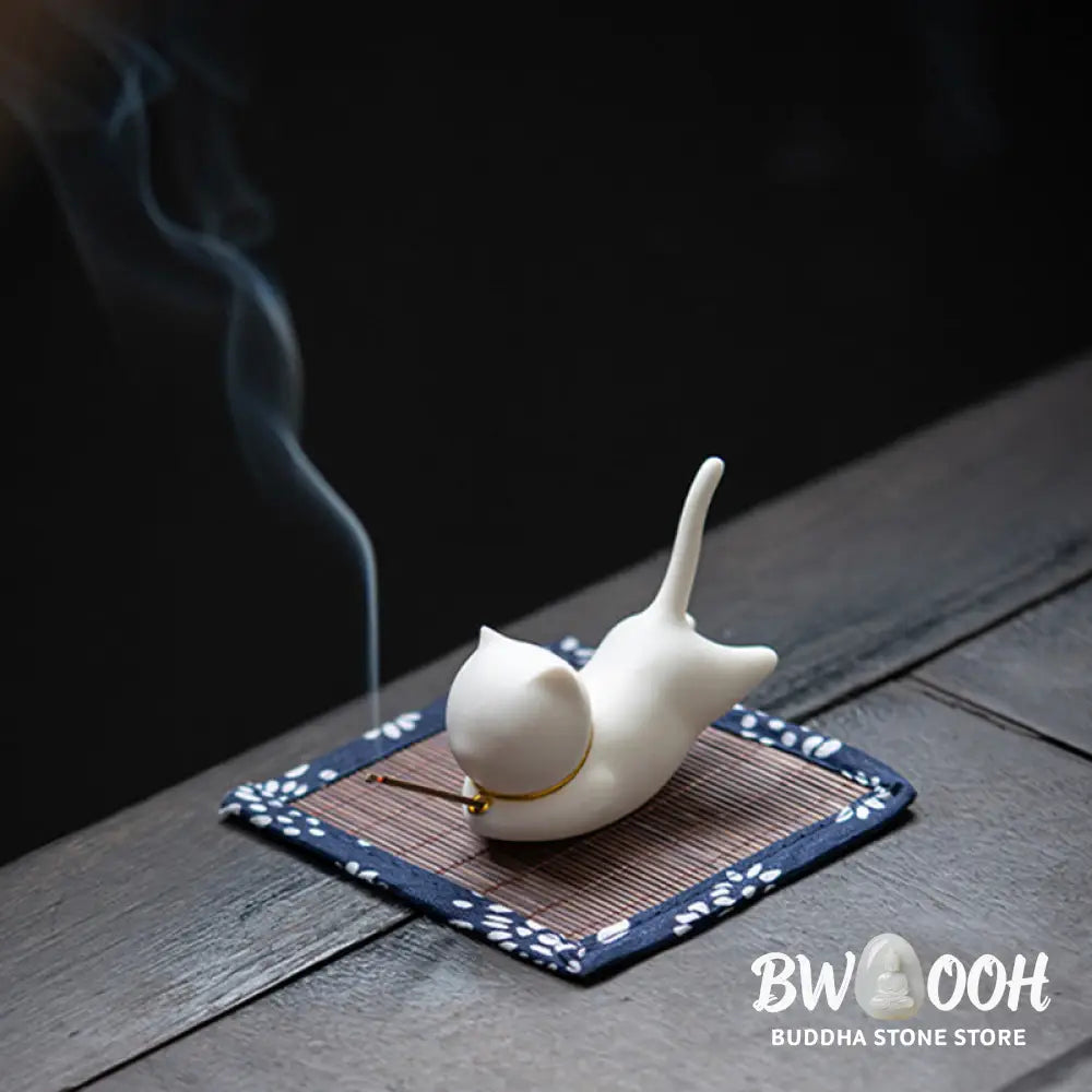 Lovely Cat Panda Ceramic Blessing Incense Burner Decoration - Incense Burner