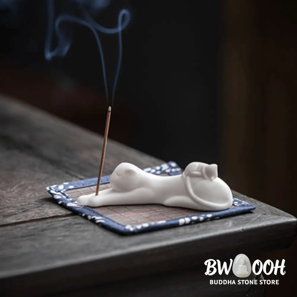 Lovely Cat Panda Ceramic Blessing Incense Burner Decoration - Incense Burner